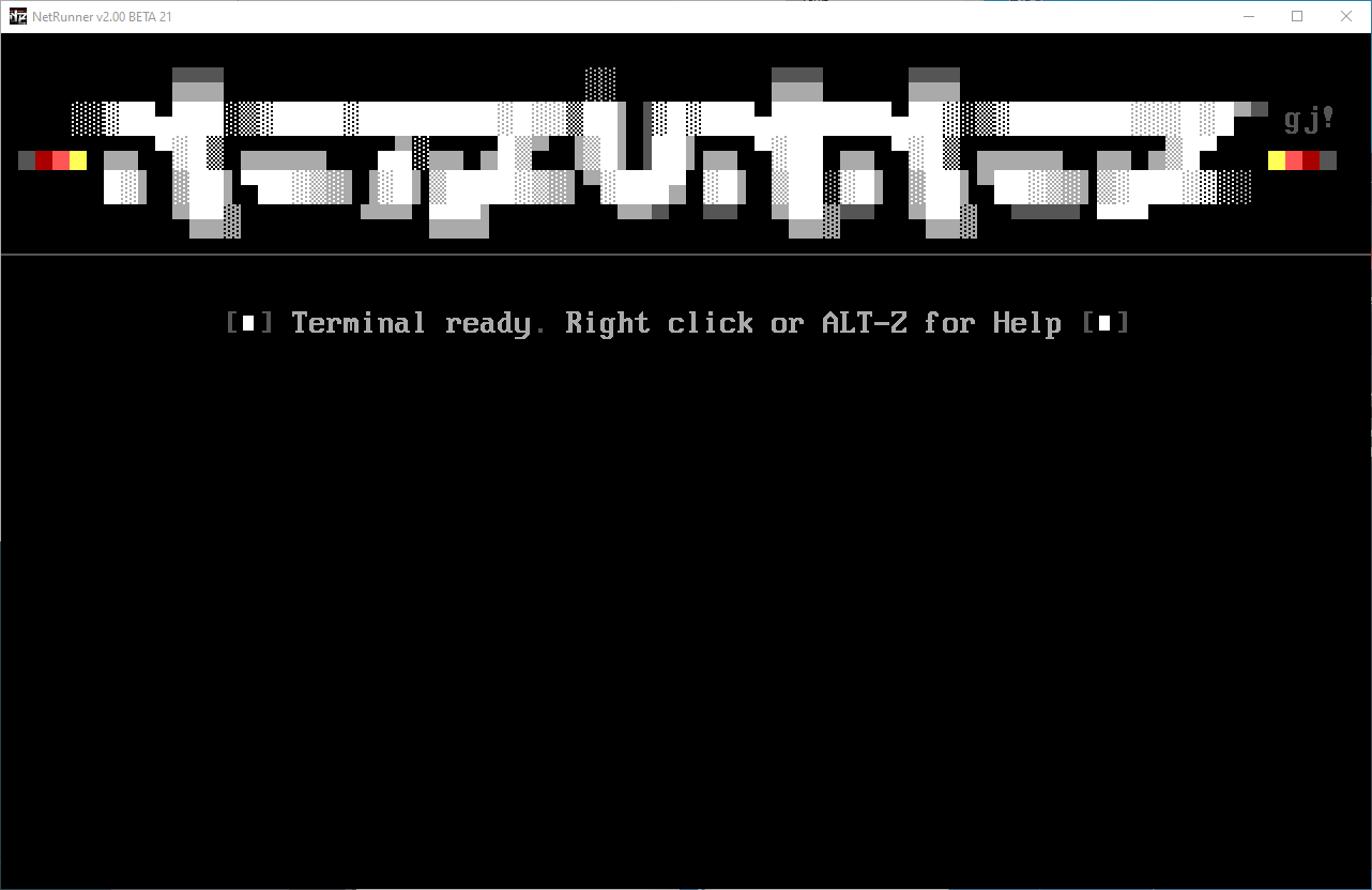 NetRunner Terminal Ready screen.